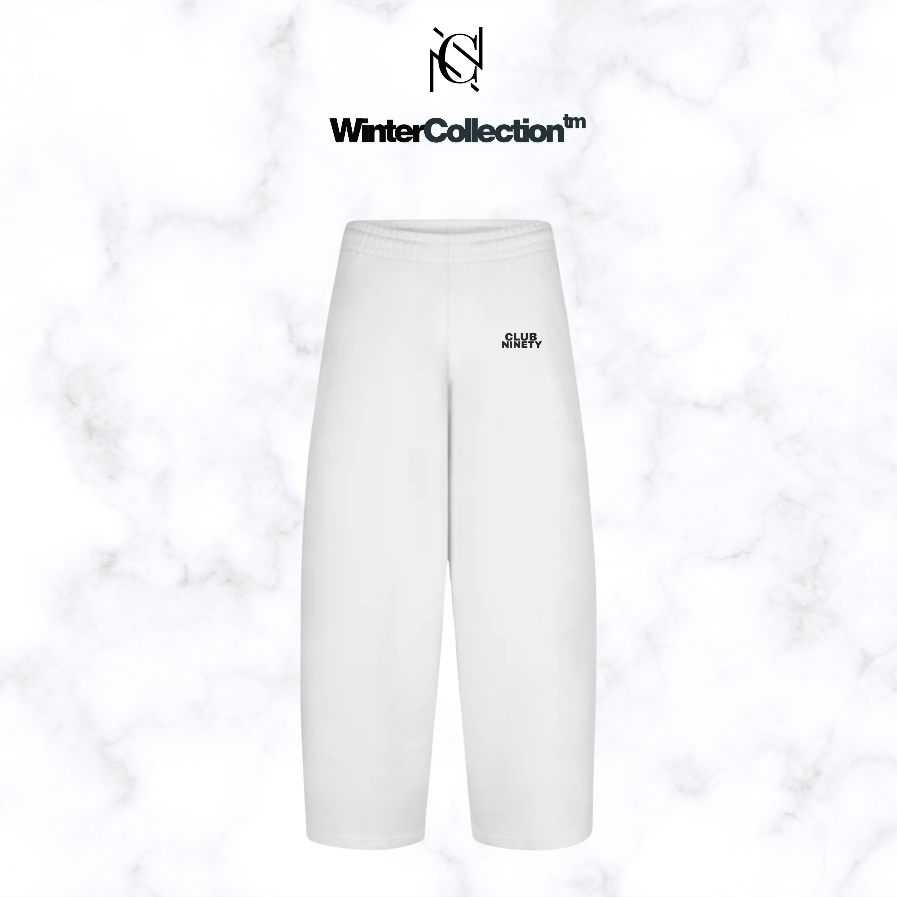 White Straight-Leg Baggy Sweatpants