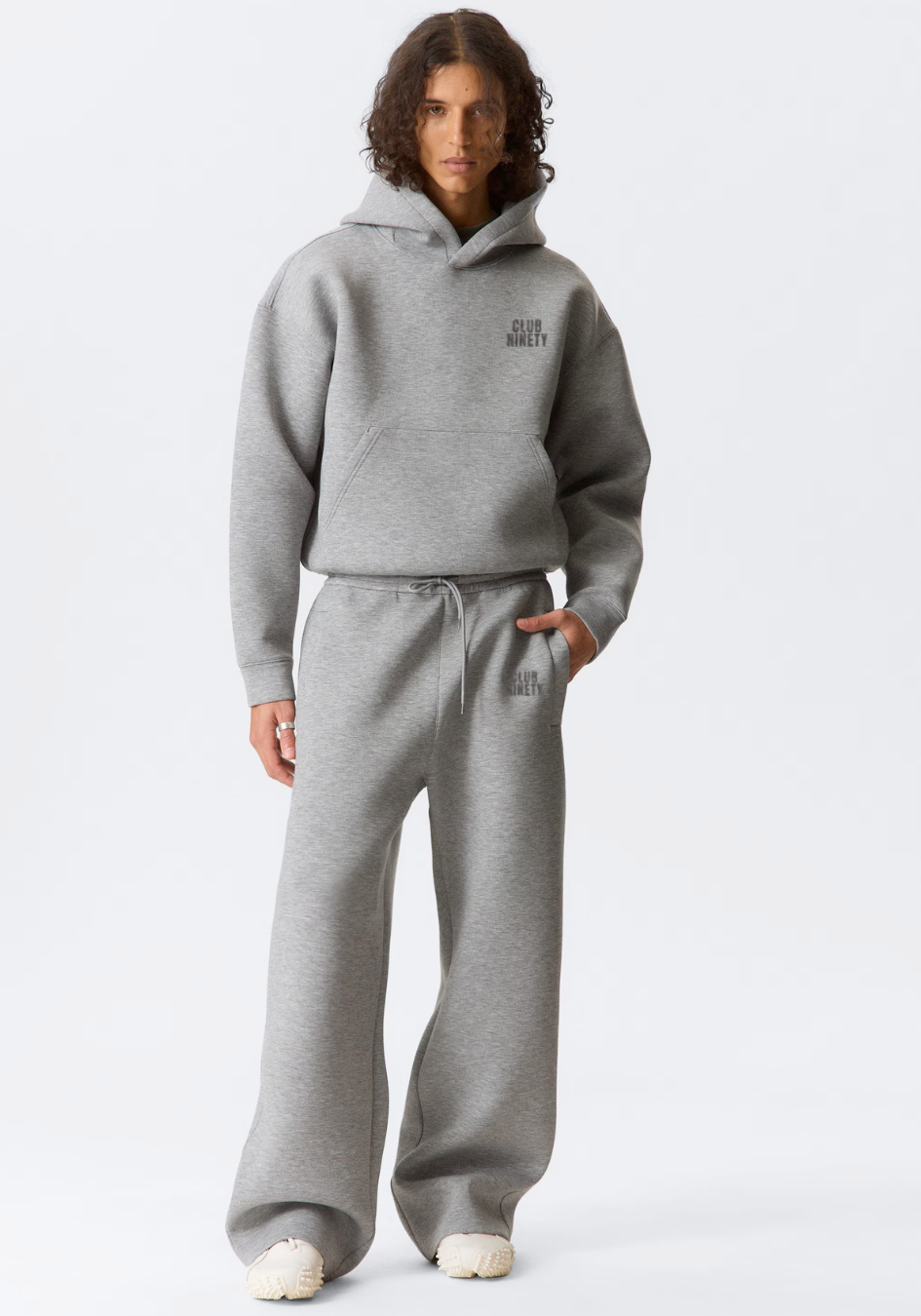 Gray Straight-Leg Baggy Sweatpants