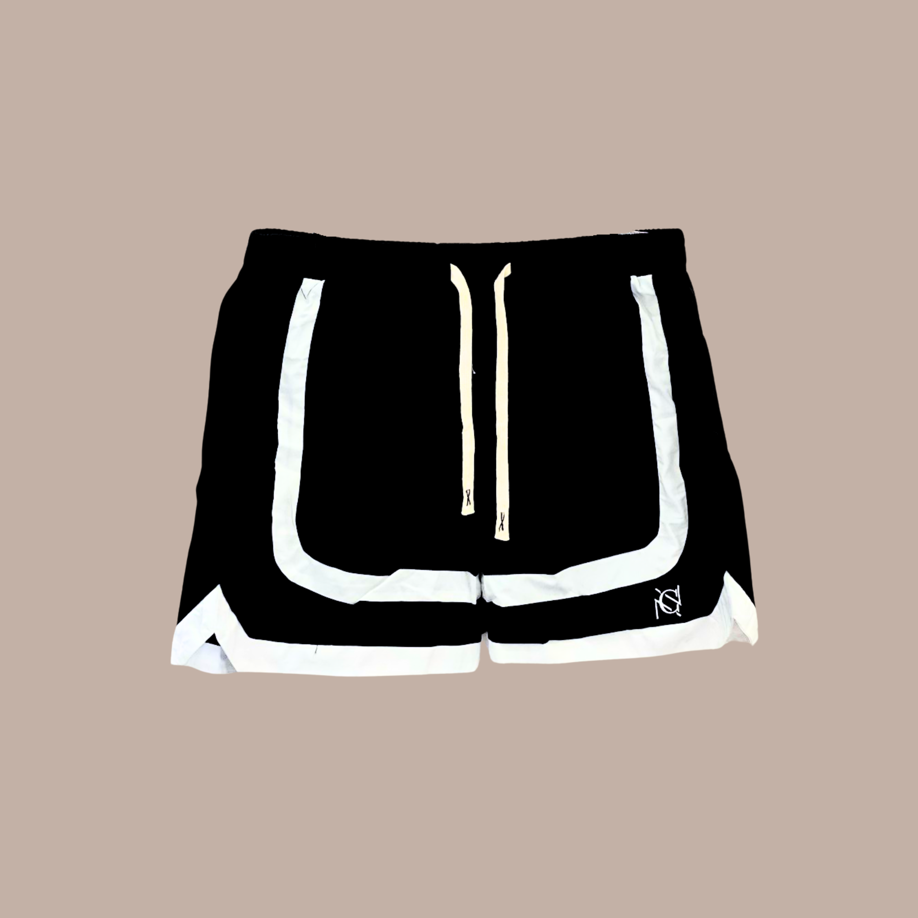 กางเกงว่ายน้ำสองสี ดำ ขาว