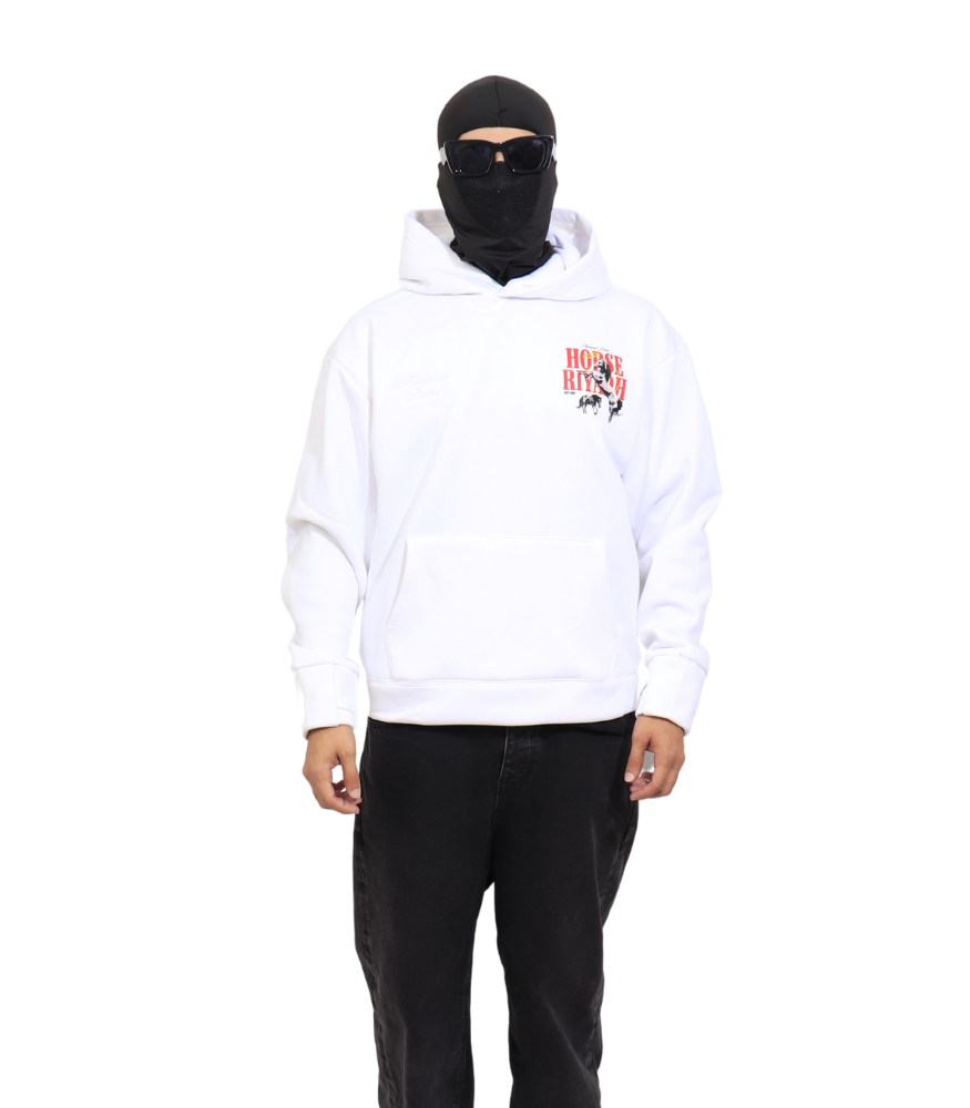 horse riyadh hoodie white | Marrakesh Brand