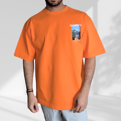 Majorelle Orange Oversized T-shirt - Marrakesh Brand™️